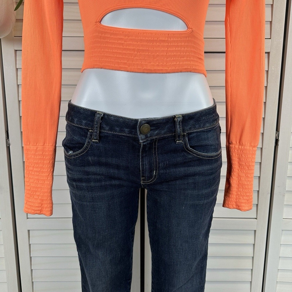 Free‎ People Movement Cut It Out Long Sleeve Crop Top Neon Orange Size XS/S - Picture 4 of 9